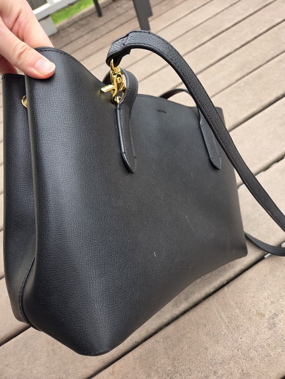 Coach Avenue Carryall Black Leather with Red Interior Tote Bag/Purse (F48733) - Picture 9 of 11